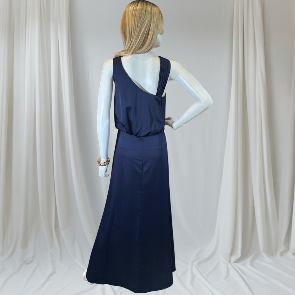 Max & Cleo Blue Halter Cocktail Gown - Picture 4 of 9